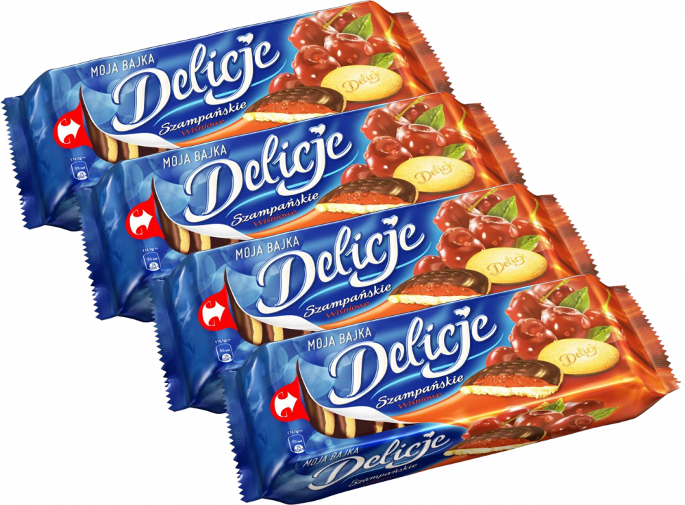 24x ciastka Delicje szampańskie Mondelez, wiśniowy, 147g