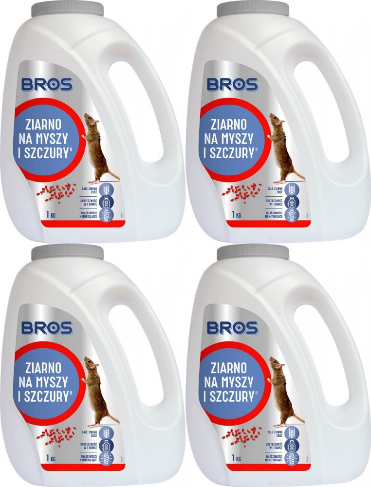 4x Ziarno na myszy i szczury Bros, 1kg