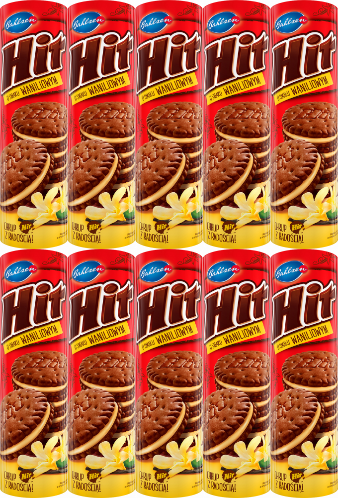 10x Ciastka Hit, waniliowy, 220g
