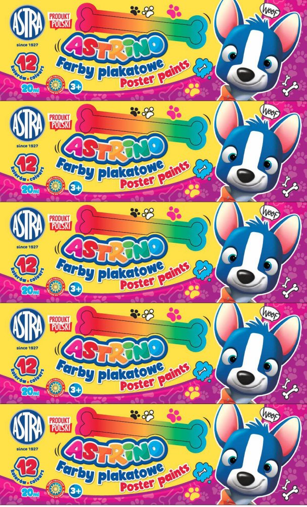 5x Farby plakatowe Astra Astrino, 20ml, 12 sztuk, mix kolorów