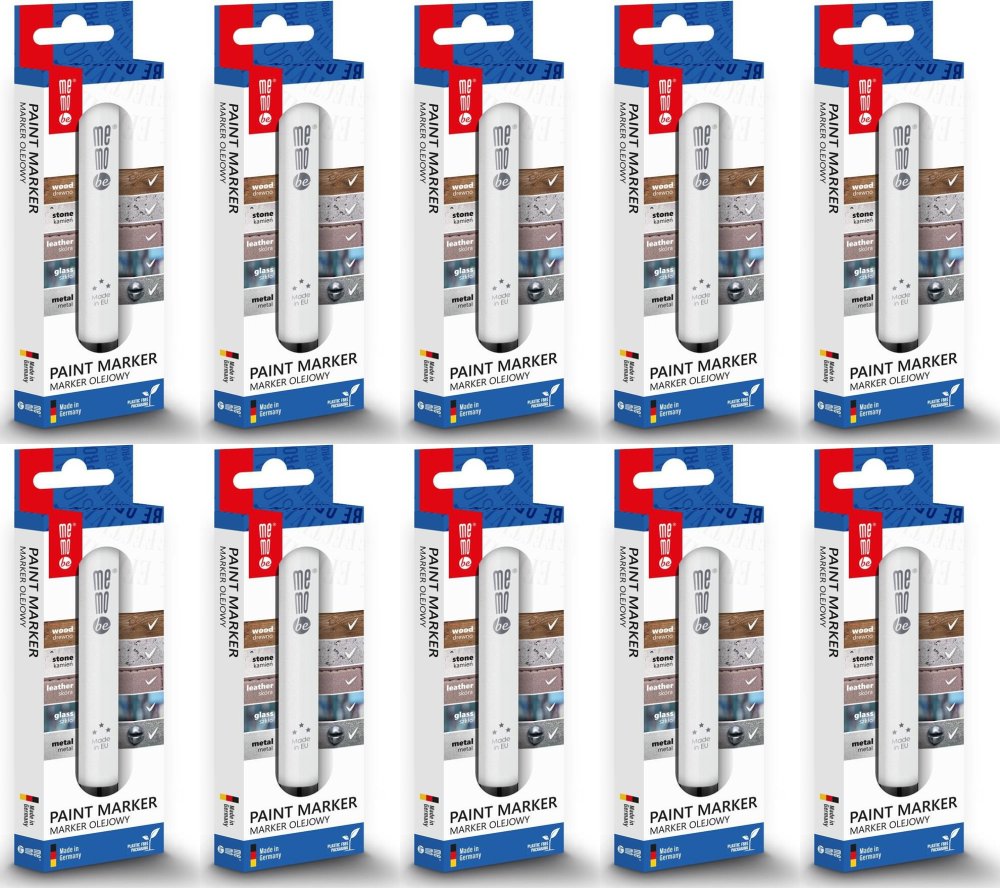 10x Marker olejowy MemoBe MM301, okrągła, 2-4mm, czarny, w opakowaniu z zawieszką