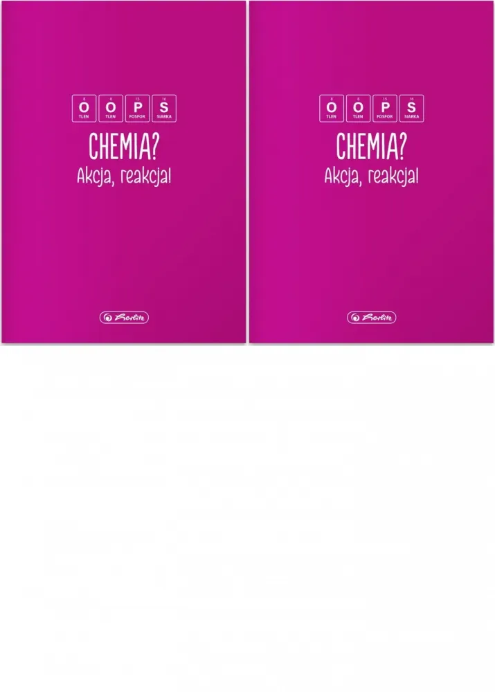 2x Zeszyt przedmiotowy w kratkę Herlitz Chemia, A5, miękka oprawa, 60 kartek, różowy