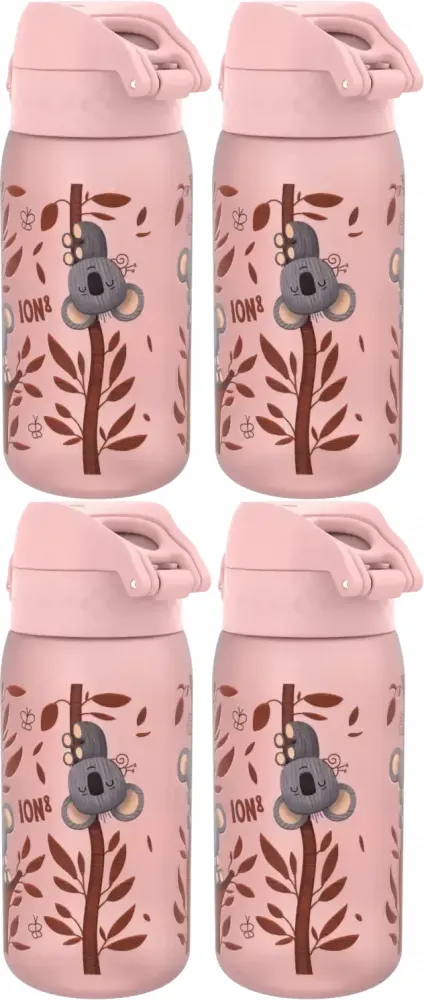 4x Bidon ION8 Koala, recyclon/tritan, 350ml, różowy