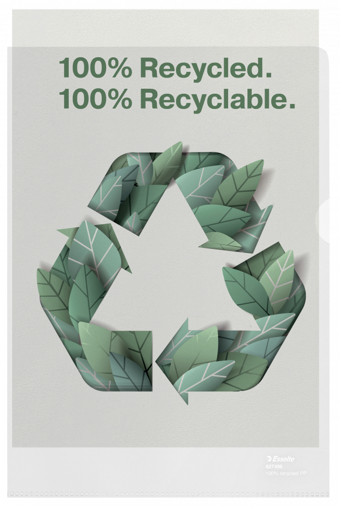 Ofertówki groszkowe Esselte Recycled Premium "L", A4, 100μm, 100 sztuk, transparentny