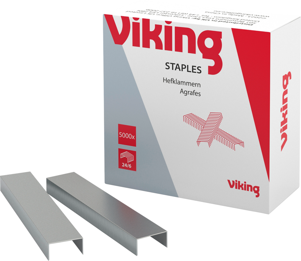 Zszywki Viking 24/6, 5000 sztuk, srebrny