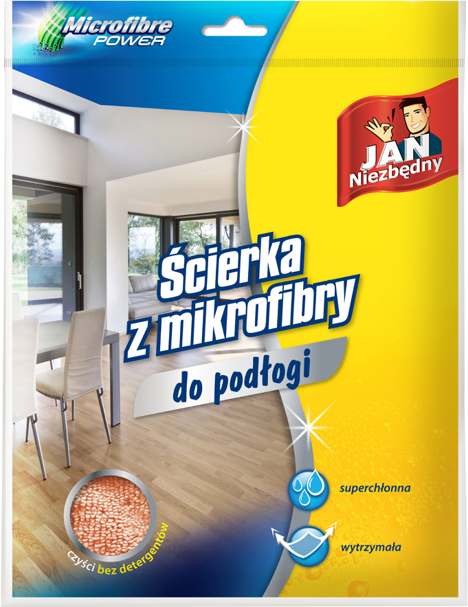 Ścierka do podłogi Jan Niezbędny, mikrofibra, 45x55cm, 1 sztuka, pomarańczowy