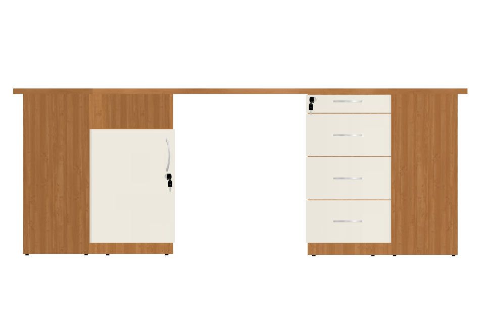 HEBE BP33/8 Biurko szafkowe lewe 210x80x74h (Kolor korpusu: Dąb Lindberg)