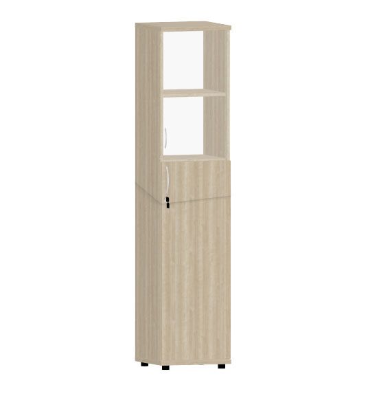 HEBE TS530 regał z witryną 40,2x40x184,1h (Kolor korpusu: Dąb Lindberg)