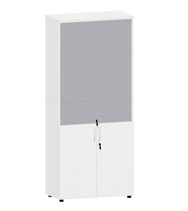HEBE TS414 regał z żaluzją 80,2x40x184,1h (Kolor korpusu: Biel Arktyczna)