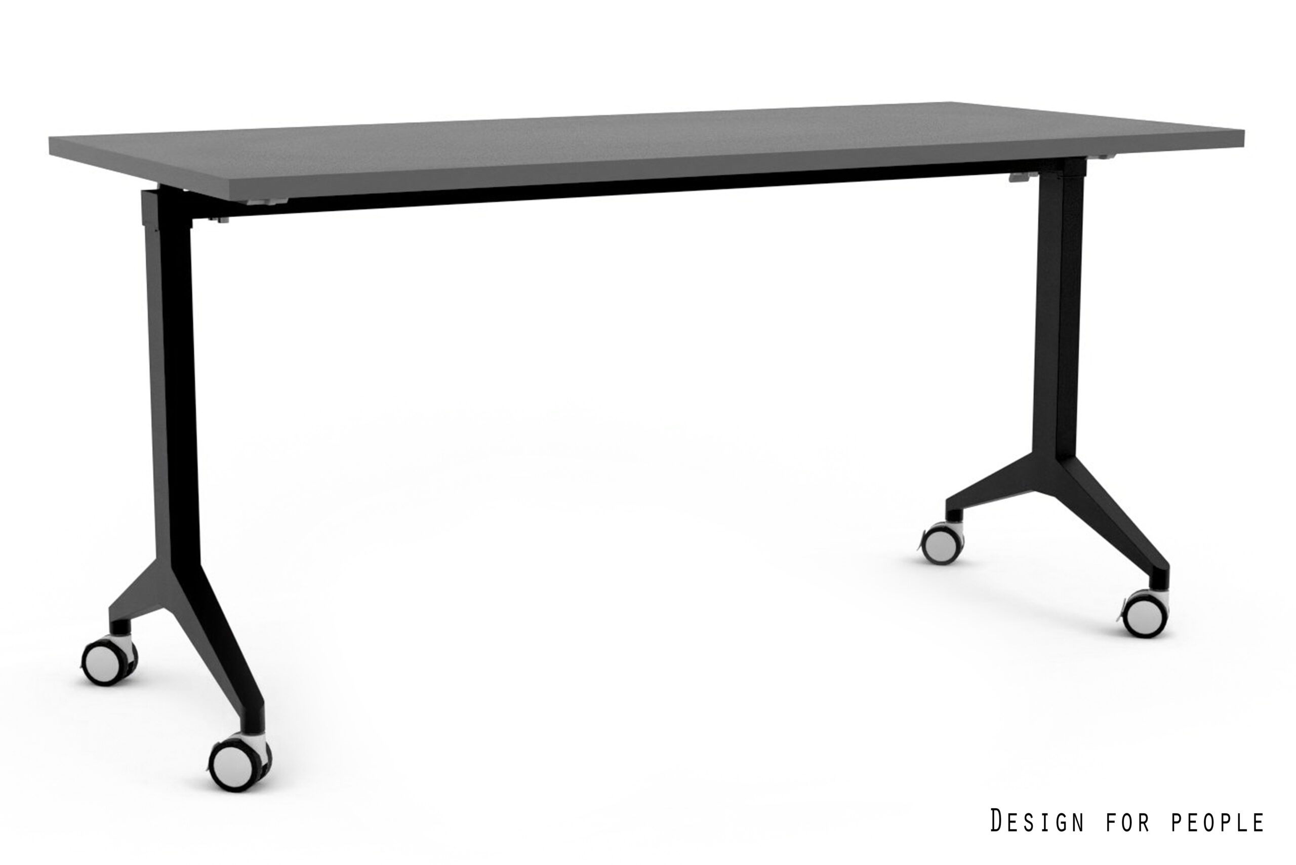 YUMI S mobilne biurko składane, czarny, stelaż i blat (Wymiary blatu: 150 x 70 cm, Kolor blatu: YZ-13 antracyt)