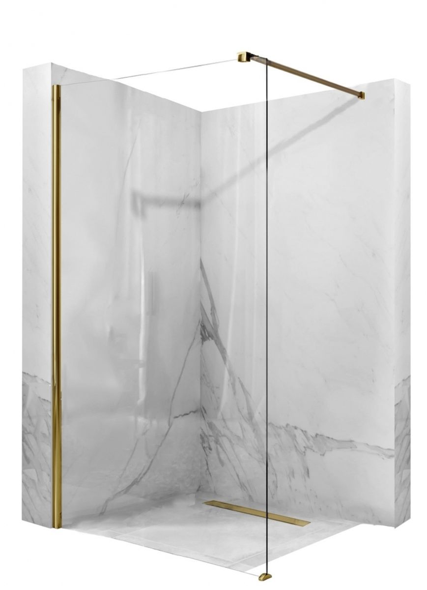 Rea Aero Gold Walk-In ścianka prysznicowa 120 cm złoty połysk/szkło przezroczyste REA-K8443