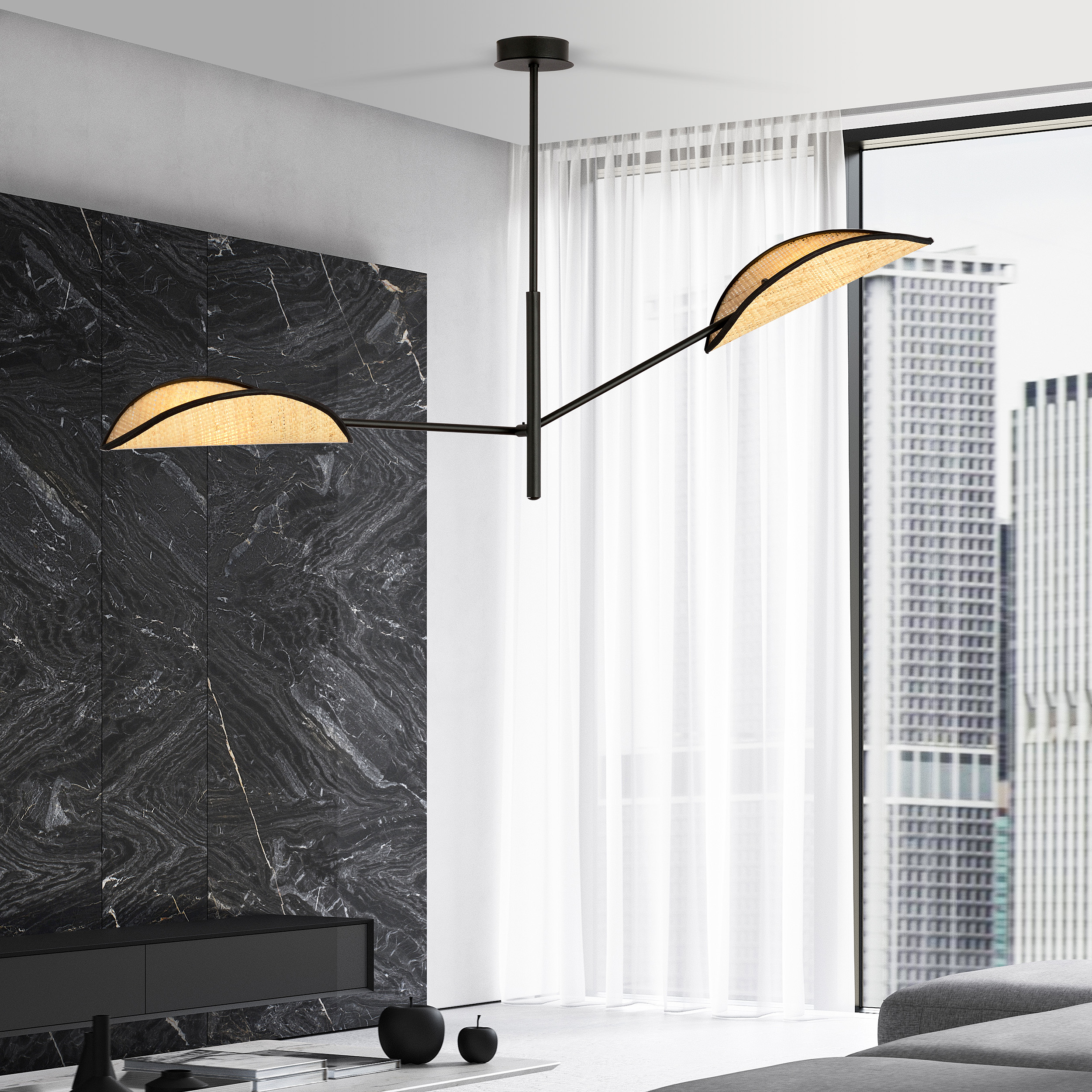 Emibig Vene lampa podsufitowa 2x10 W czarna-beżowa 1160/2 - Wysyłka w 24h