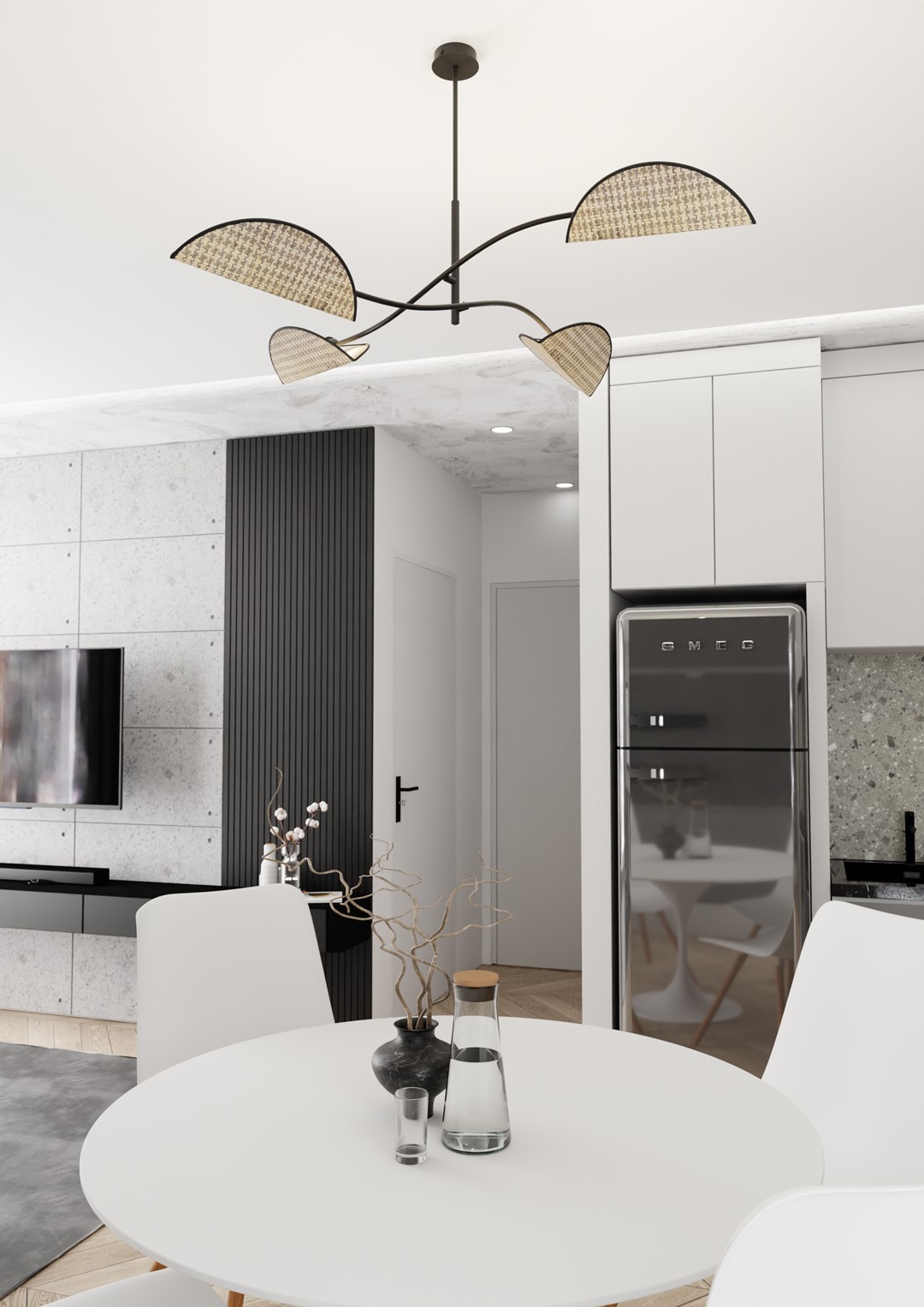 Emibig Lotus lampa wisząca 4x10 W naturalny 1463/4