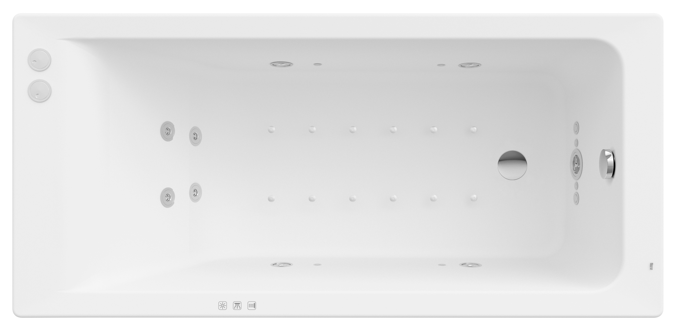Roca Easy wanna z hydromasażem 160x75 cm prostokątna biała A24T324000