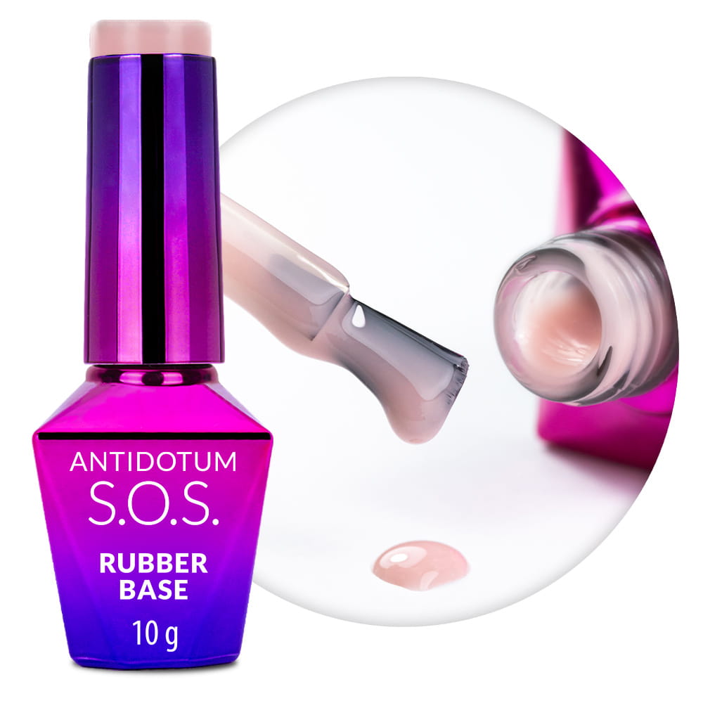 Baza kauczukowa elastyczne paznokcie manicure pedicure do mocowania ozdób S.O.S. Antidotum Molly Nails Creme de Nude 10g