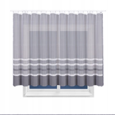 Firanka gotowa do salonu 150x400 cm biel/szary - elegancka i praktyczna