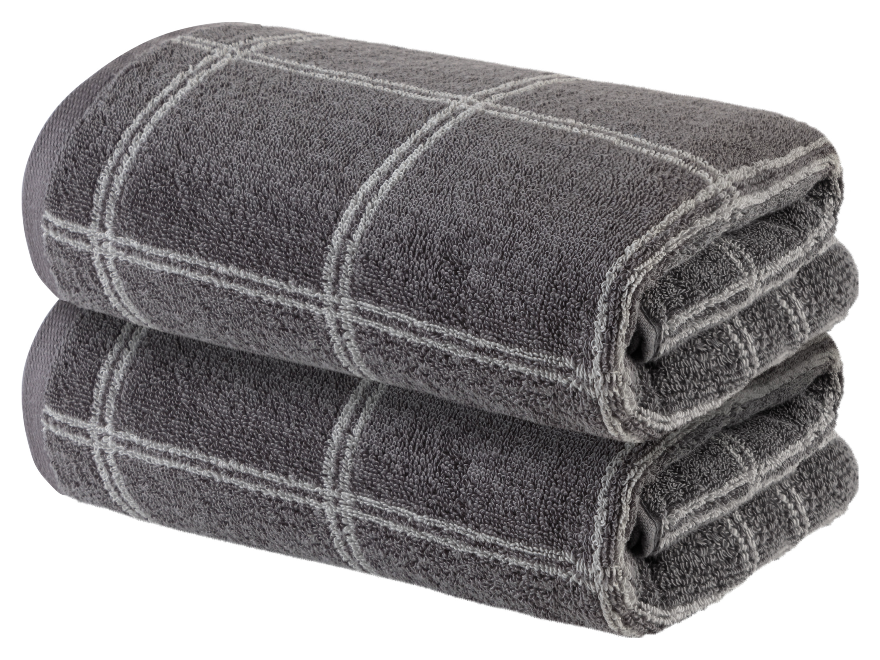 Livarno home Komplet 2 ręczników frotte, 50 x 100 cm Ciemnoszary