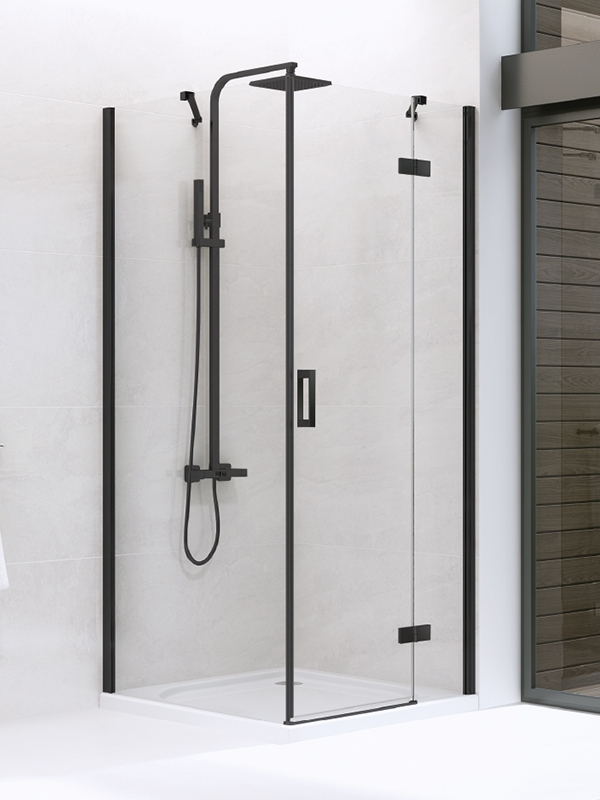 Darmowa Dostawa - Kabina prysznicowa 120x90 cm prostokątna czarny mat/szkło przezroczyste New Trendy New Renoma Black D0208A/D0111B