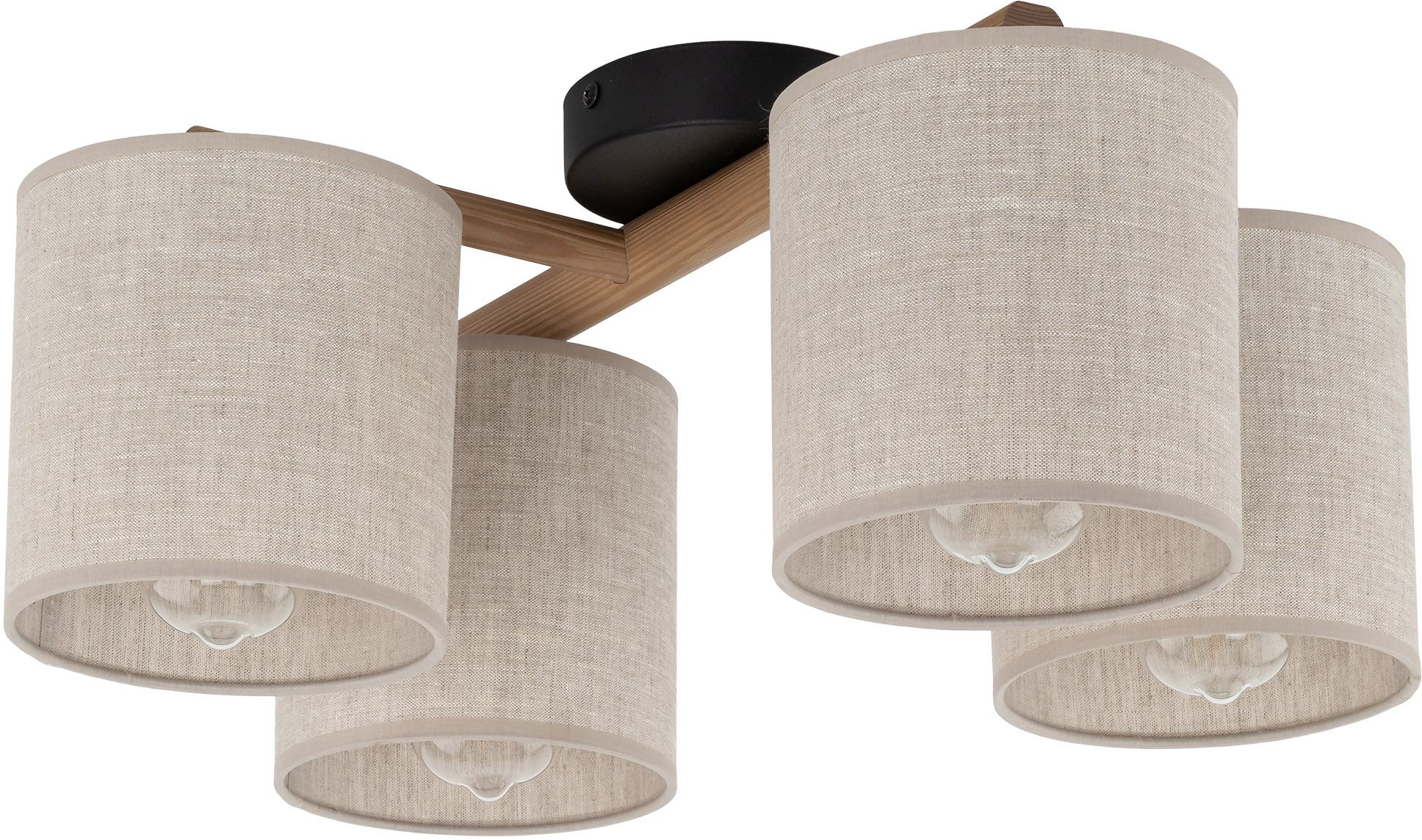 Darmowa Dostawa - Lampa podsufitowa 4x15 W czarny TK Lighting Deva Nature 6866