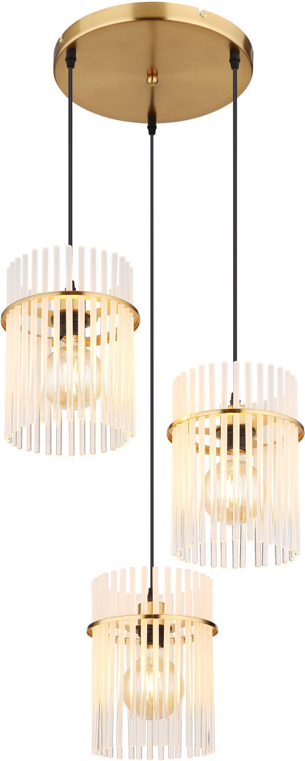 Darmowa Dostawa - Lampa wisząca 3x60 W biała-czarna-złota Globo Lighting Gorley 156983HRM