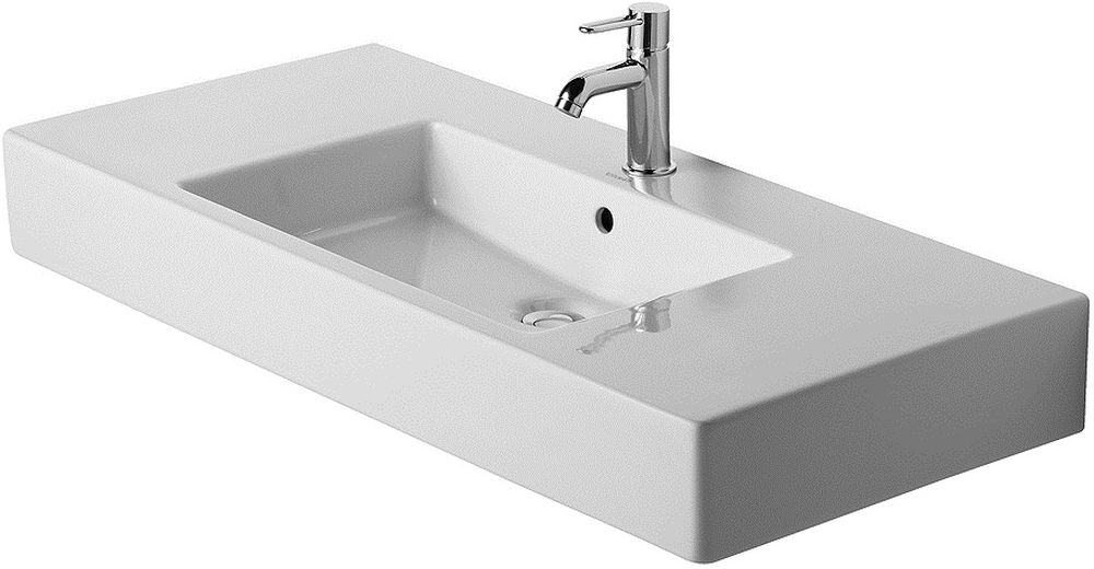 Darmowa Dostawa - Umywalka 105x49 cm prostokątna ścienna-z blatem biała Duravit Vero 0329100000
