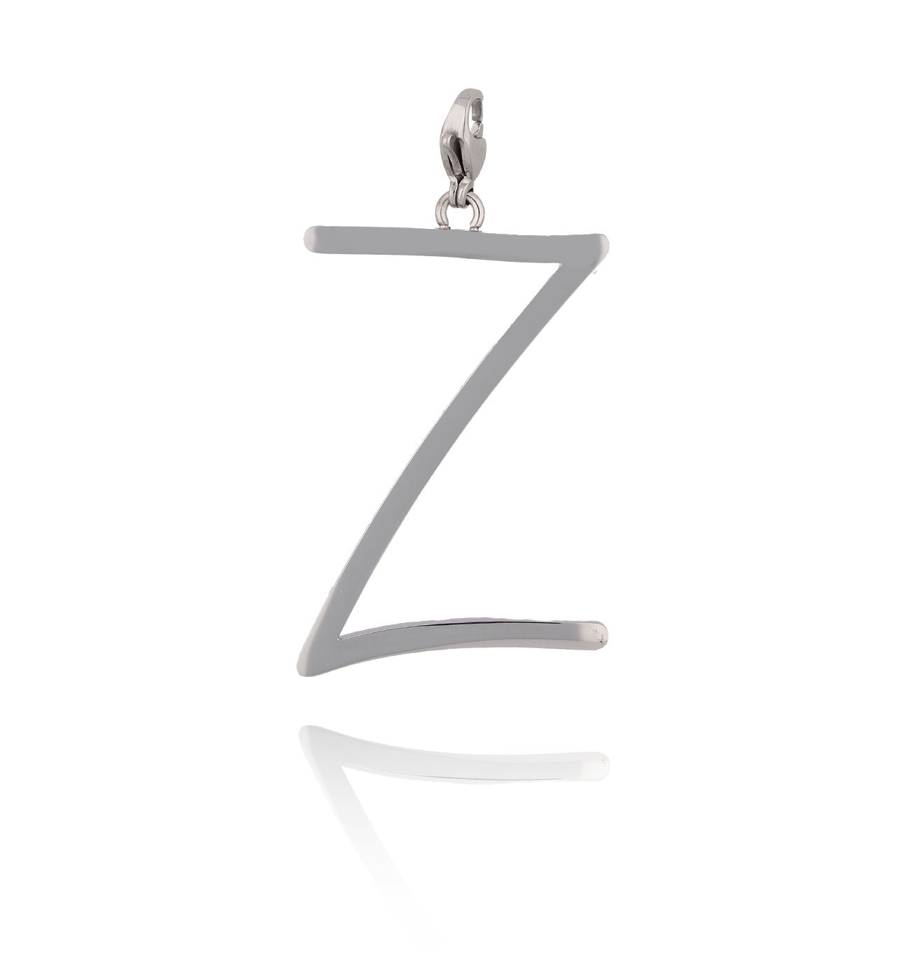 Zawieszka ze stali szlachetnej srebrna literka Z Alphabet NAT0048
