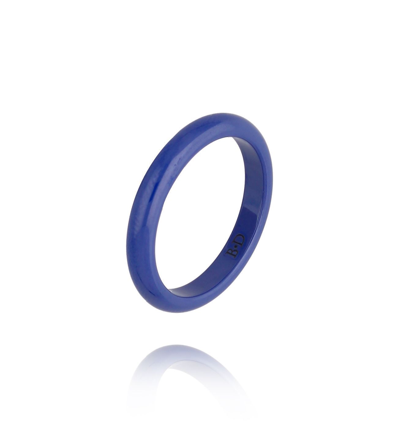 Obrączka z ceramiki kobaltowa cienka Feminine PFE0038