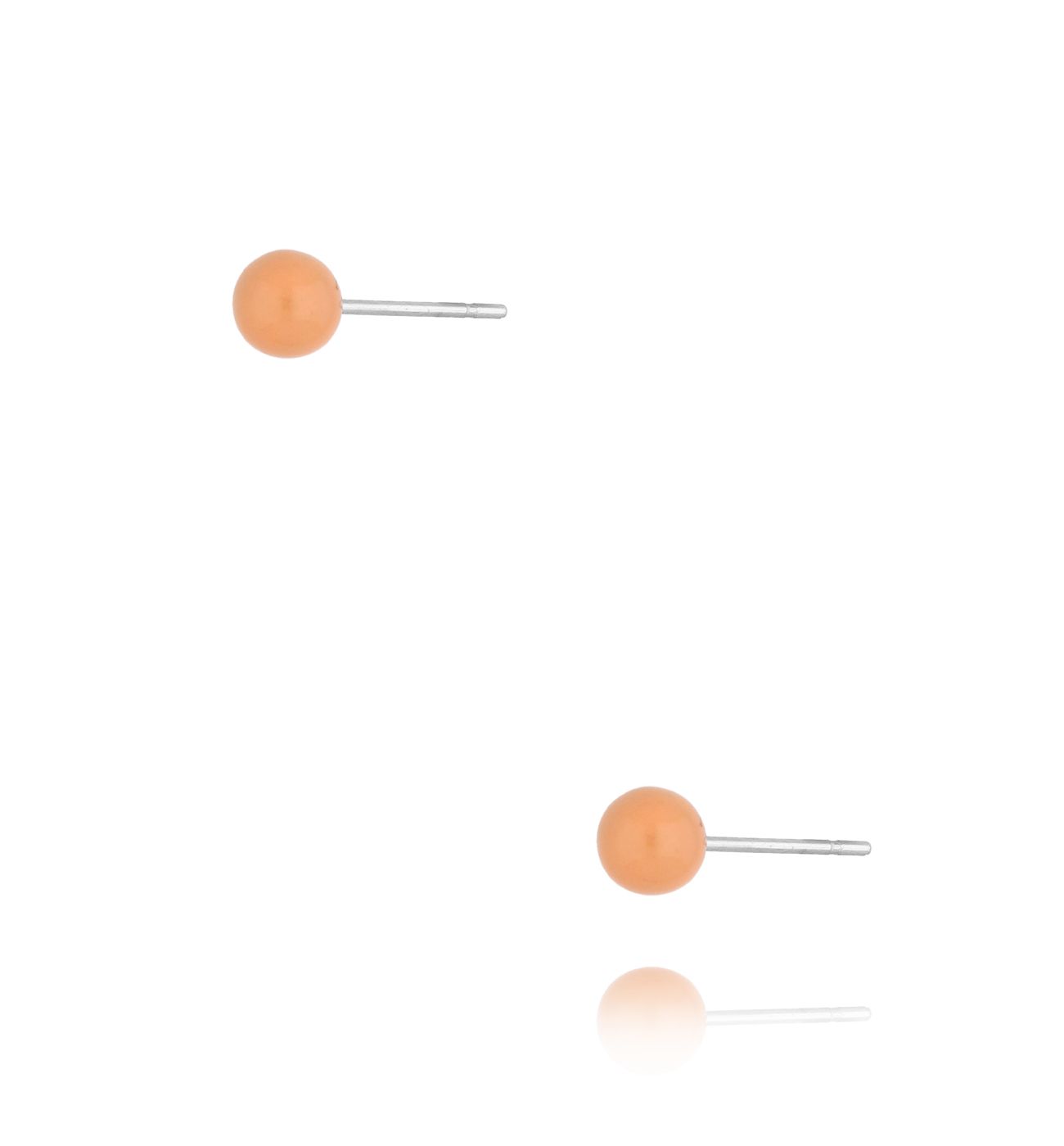 Kolczyki kulki z brzoskwiniową emalią 4 mm Enamel Balls KSA1577