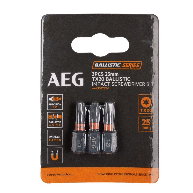 Wzmacniane Bity Ballistic AEG 25 mm TX20 SDriver 3 elementy 1 szt.