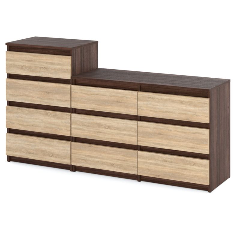 Komoda Hurtownia-Mebli Szuflady 10 Zestaw komód Hugo 64 160cm Dąb Wenge Dąb Sonoma 160x33.5x92.5 cm 1szt.