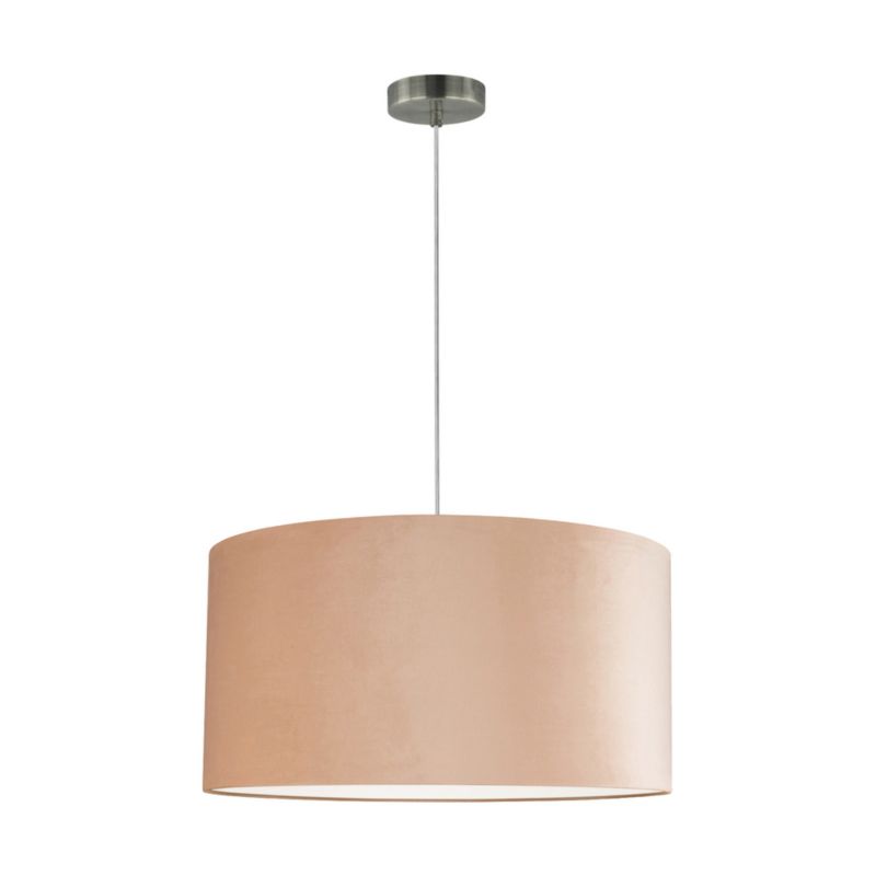 Lampa Wisząca SPOT Light 1xE27 Max.60W Satyna w Połączeniu z Beżową Tkaniną, Polski Producent, 1 szt.