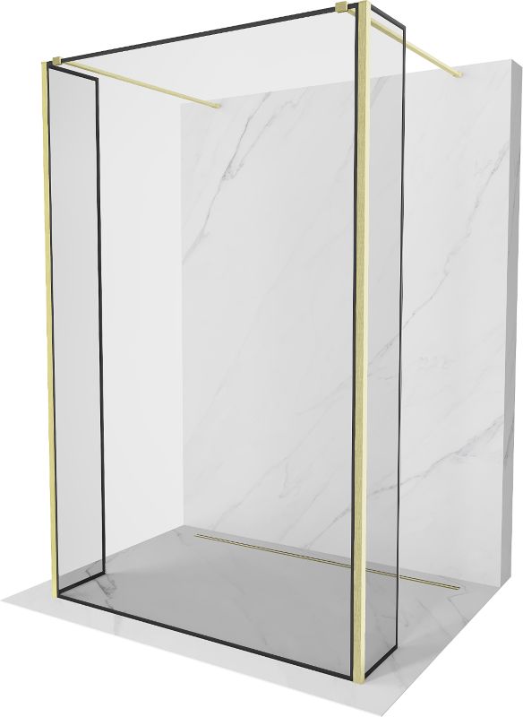 Ścianka prysznicowa Mexen Kioto czarny wzór/złoty 130x30 cm 800-130-030-222-55-70-030 1 szt.
