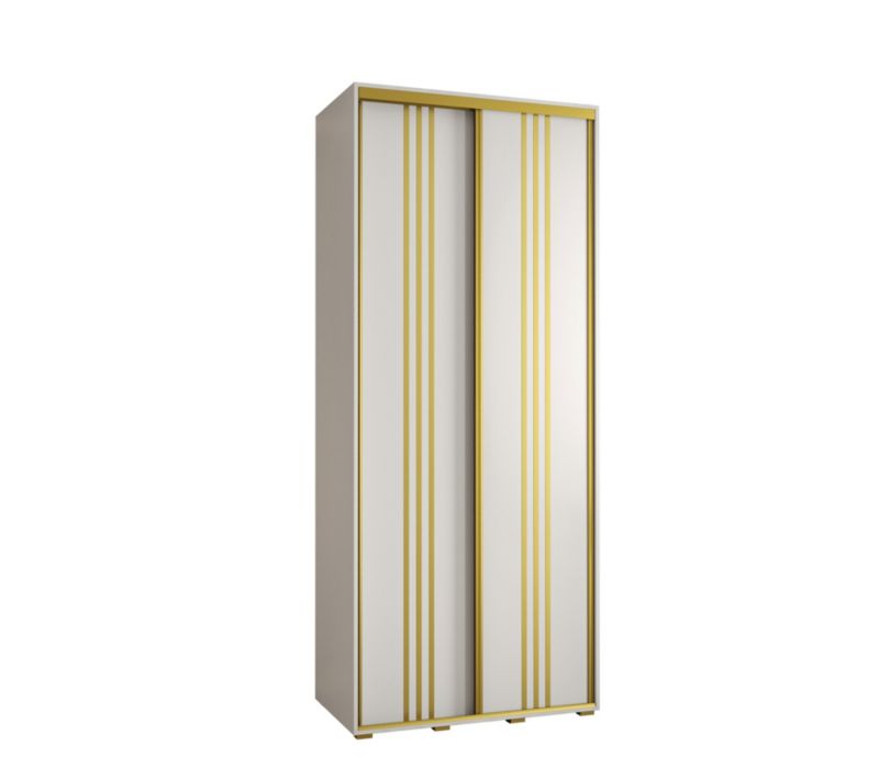 Szafa przesuwna Abiks DAVOS 6 wysoka szer.110cm gł.60cm biały/biały/złoty 1szt.