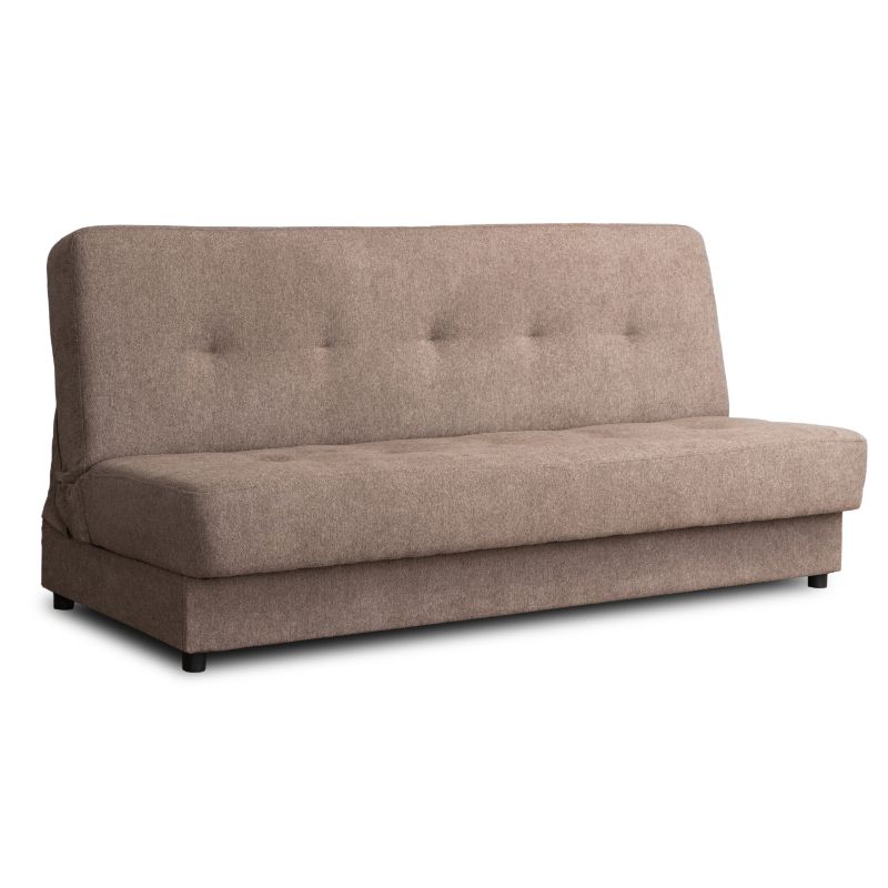 Sofa Aruba Mebel Elite Rozkładana z Funkcją Spania i Pojemnikiem Brązowa 1 szt