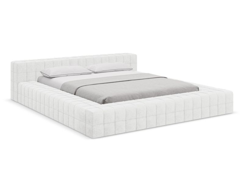Łóżko Makamii Akela z tkaniną boucle 140x200 biały 1 szt.