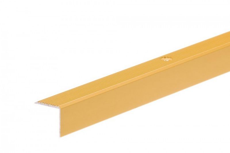 Profil schodowy ryflowany Cezar Złoty 2000x20x20mm aluminium 1 szt.