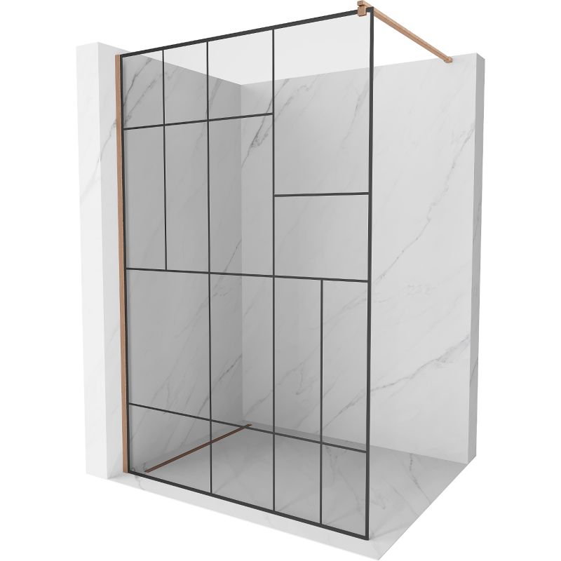 Ścianka prysznicowa Mexen Kioto czarny wzór 70x200 cm 800-070-101-65-78 1 szt.