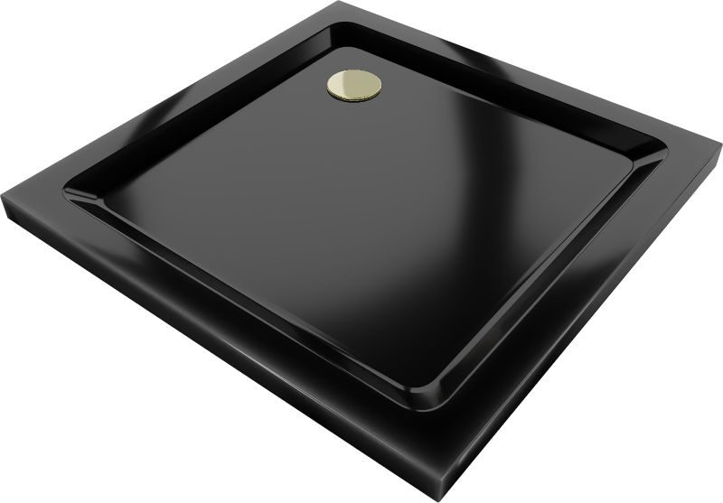 Brodzik kwadratowy Mexen Flat czarny 80x80 cm 1 szt.