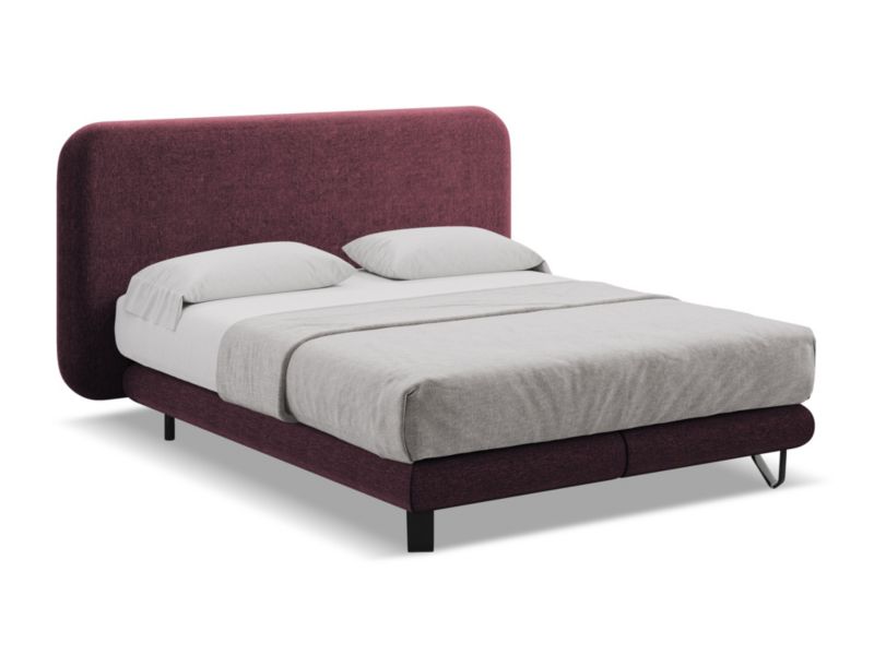 Łóżko Makamii Ilima z tkaniny szenilowej 160x200 bordo 1 szt.