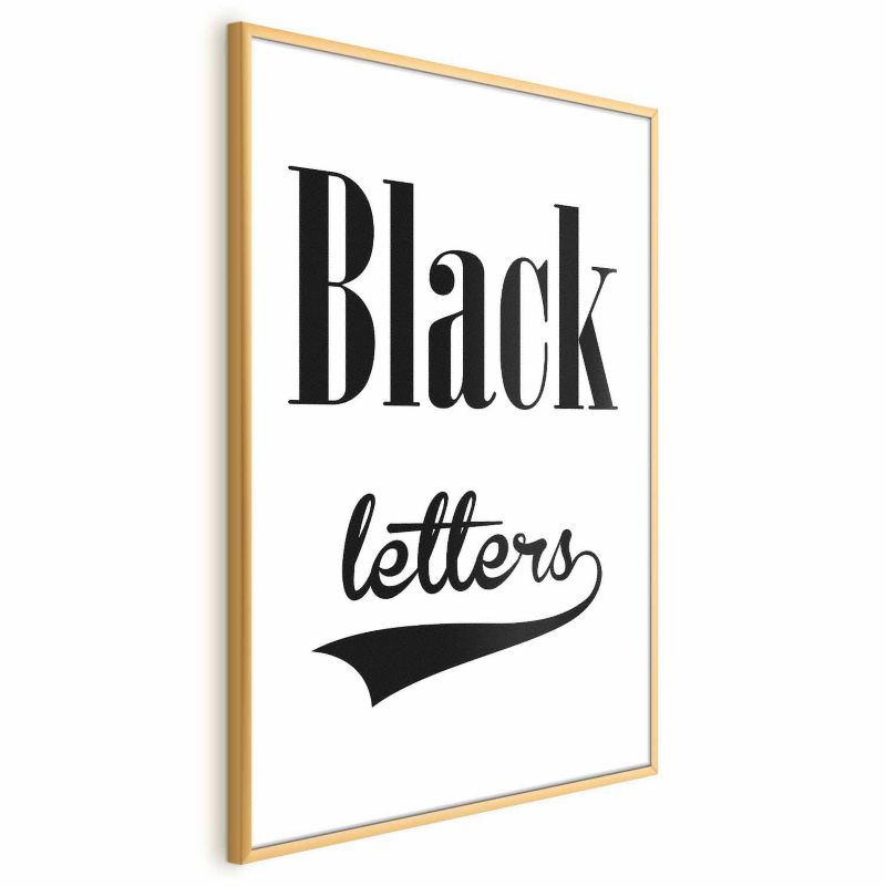 Plakat Artgeist Black letters 60x90 cm z ramą złotą 1 szt