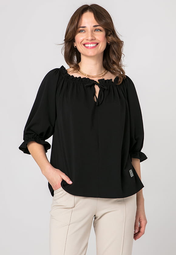 Spanische BLUSE EVA - schwarz