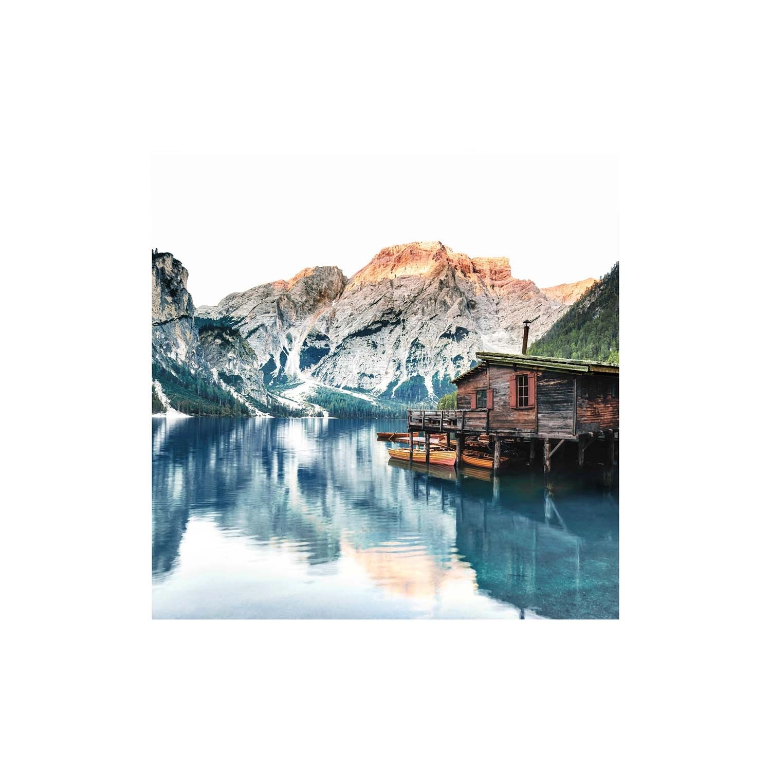 Obraz na szkle TYROL HUT 30 cm x 30 cm