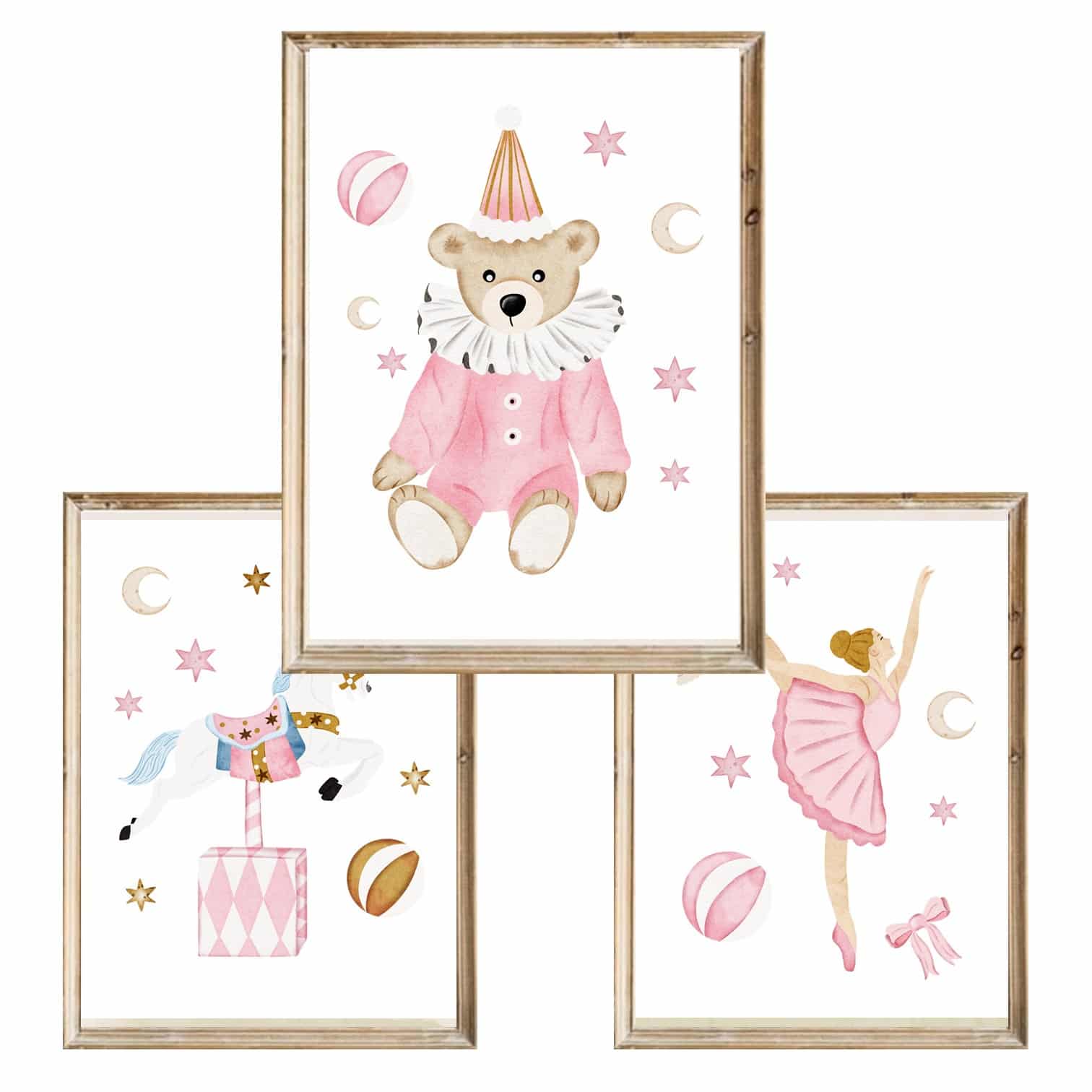 Zestaw trzech plakatów dla dzieci Candy Teddy - A3