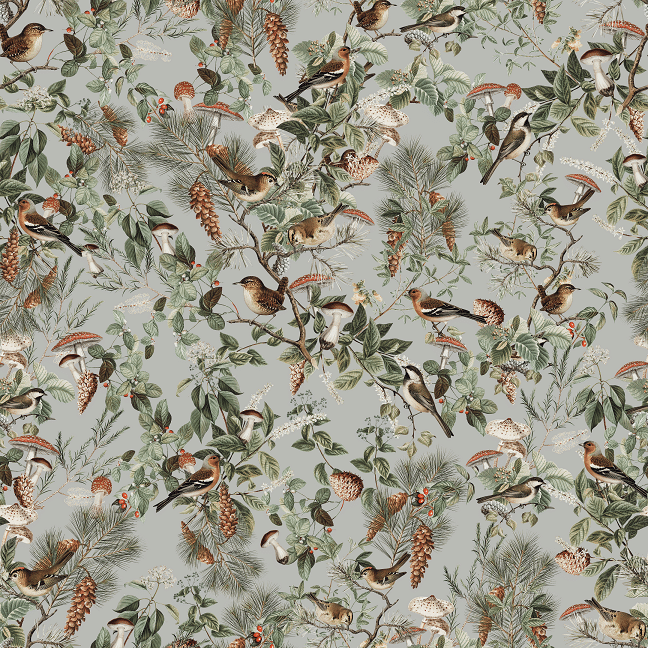 Tapeta Forest Meadow Gray