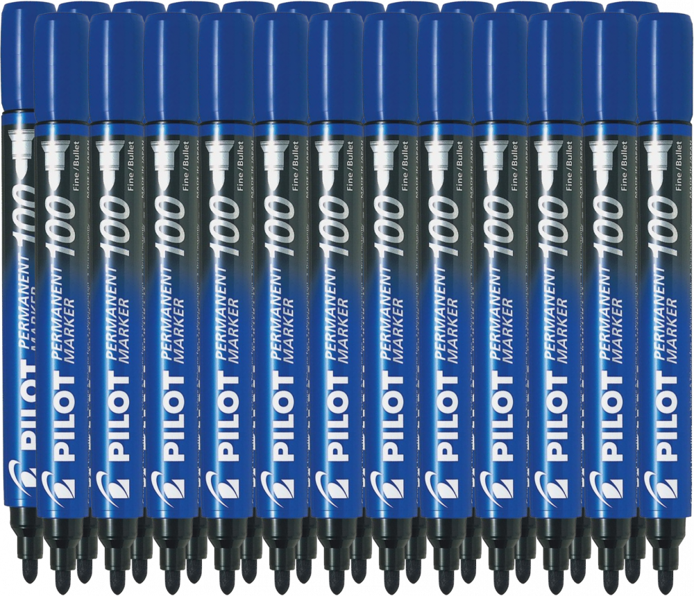 24x Marker permanentny Pilot, SCA 100, okrągła, 4.5mm, niebieski
