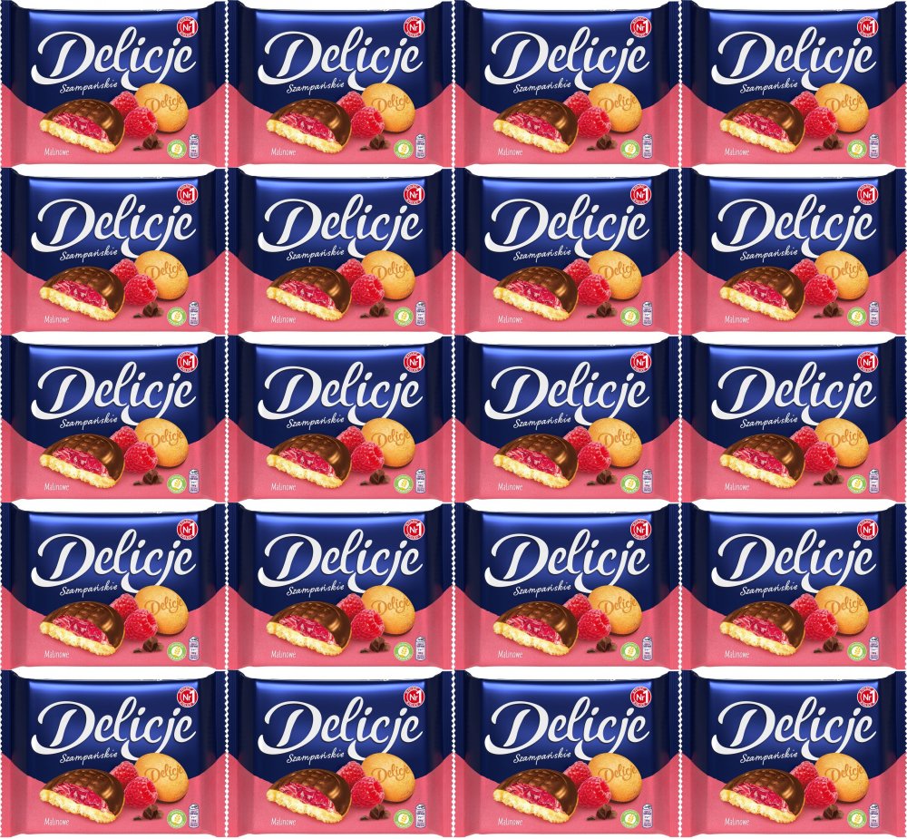 20x Ciastka Delicje szampańskie Mondelez, malinowy, 294g