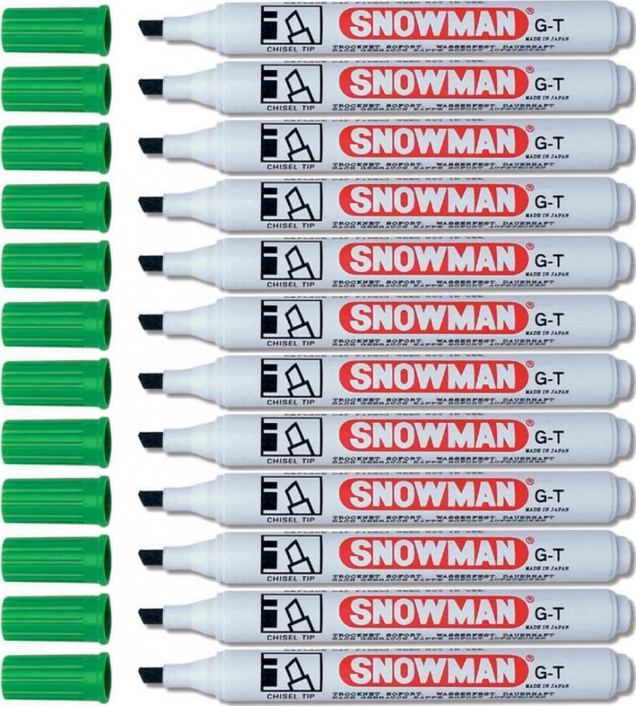 12x Marker permanentny Snowman, ścięta, zielony