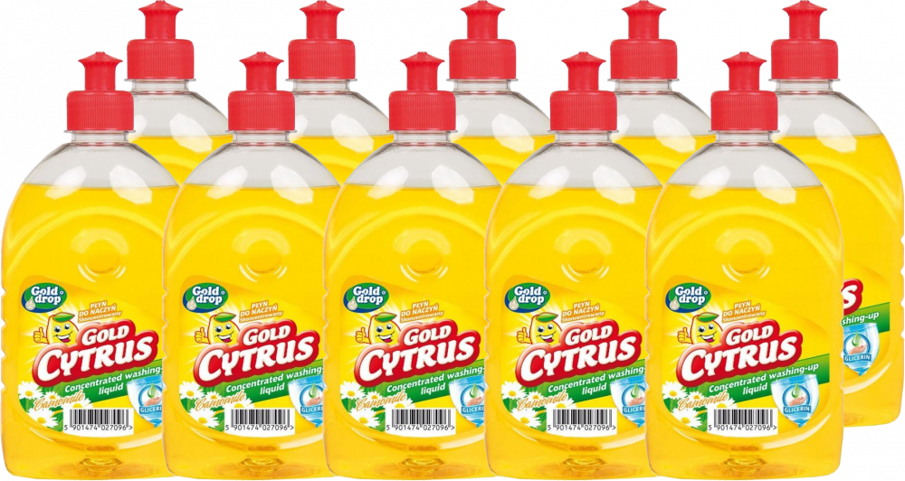 10x Płyn do naczyń Gold Cytrus Gold Drop, rumiankowy, 500ml