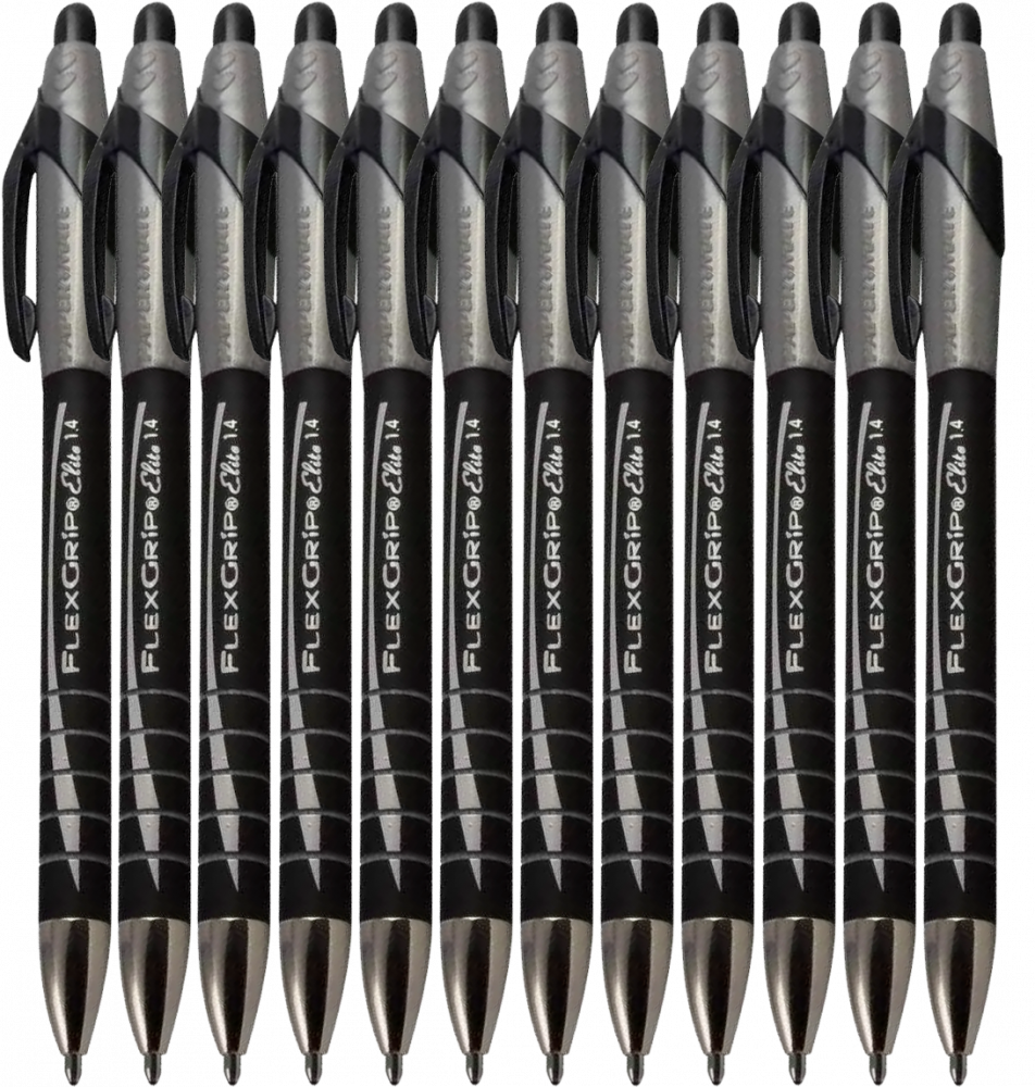 12x Długopis automatyczny Paper Mate, FlexGrip Elite, czarny