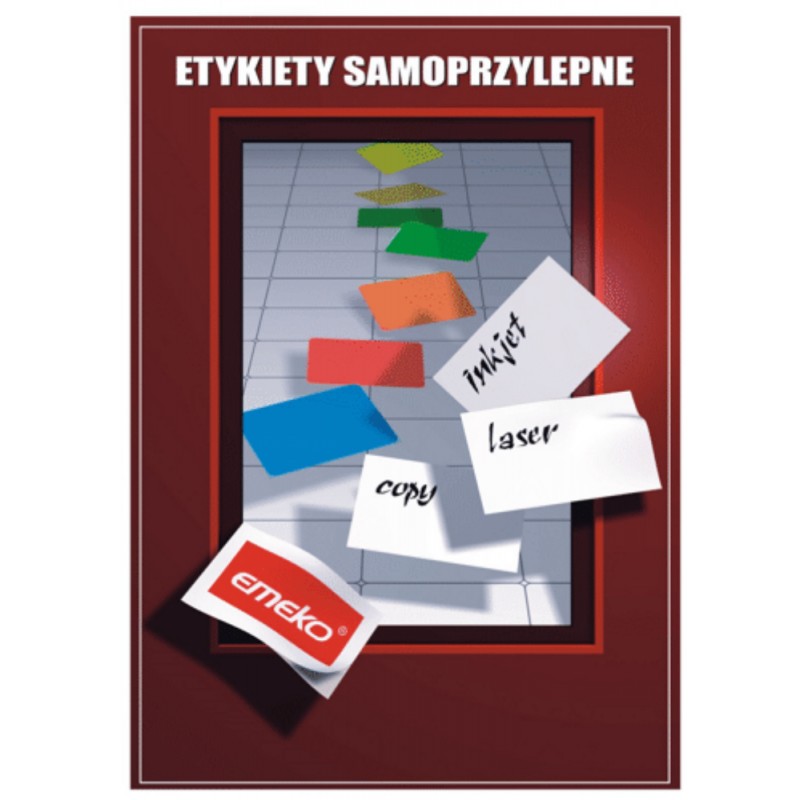Etykiety Emeko, 210x297mm, 100 arkuszy, pomarańczowy